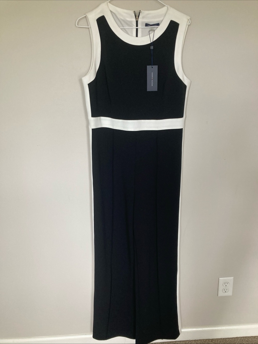 NWT Tommy Hilfiger Black and White Jumpsuit Size 12 Retail $139